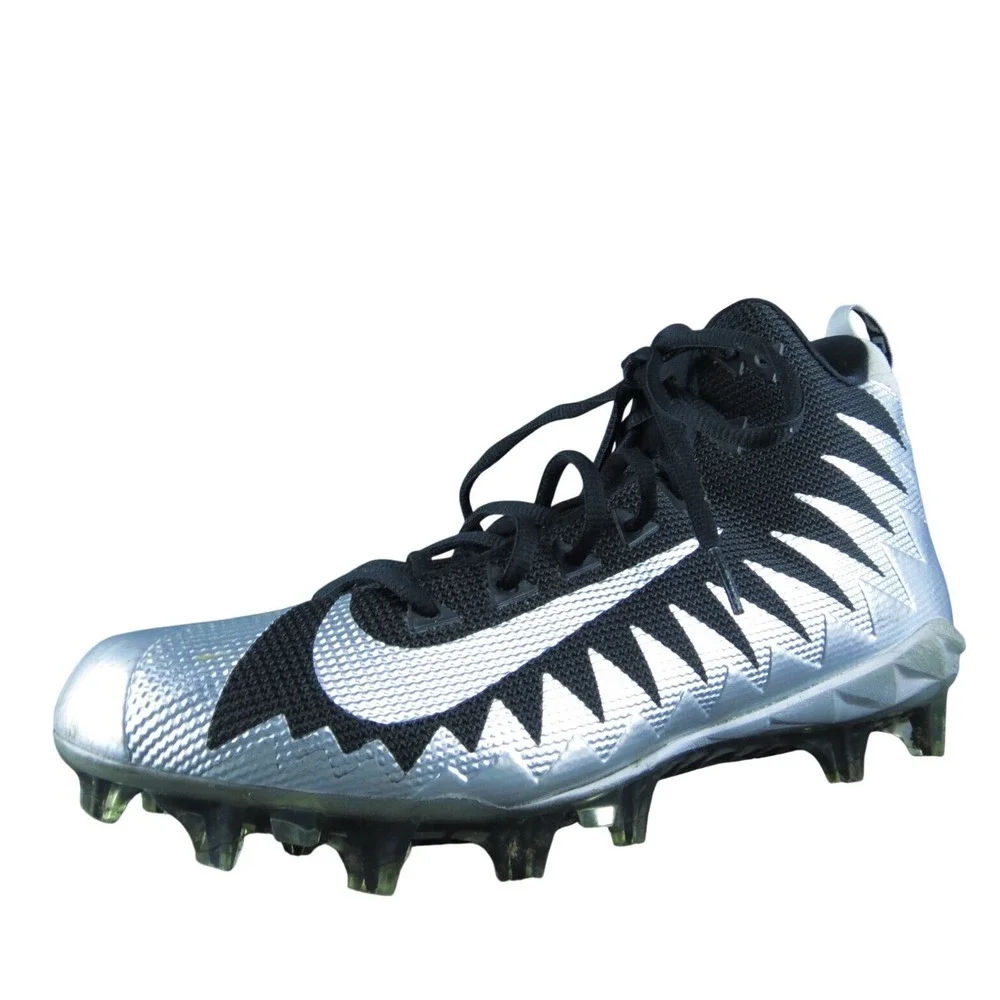 Nike Alpha Menace Football Men Sneaker Shoes Size 11 Medium‎ Silver Synthetic